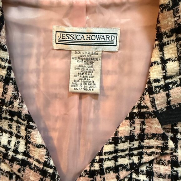 Jessica Howard, Pink Plaid Houndstooth Blazer, Size 6 - Picture 8 of 8